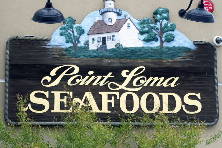 Point Loma Seafood Sign San Diego, California paintedposies.com