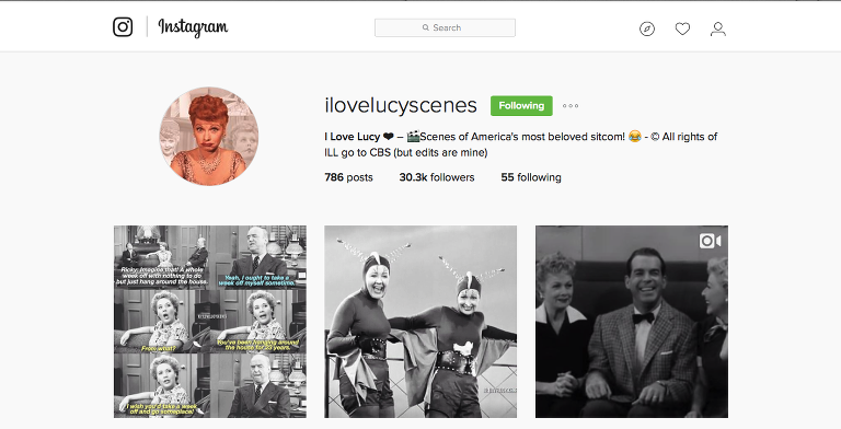 I Love Lucy Instagram paintedposies.com