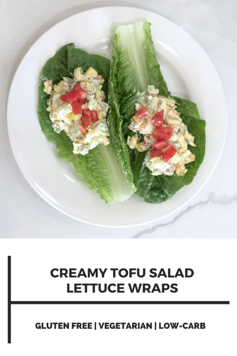 Creamy Tofu Salad Lettuce Wraps paintedposies.com