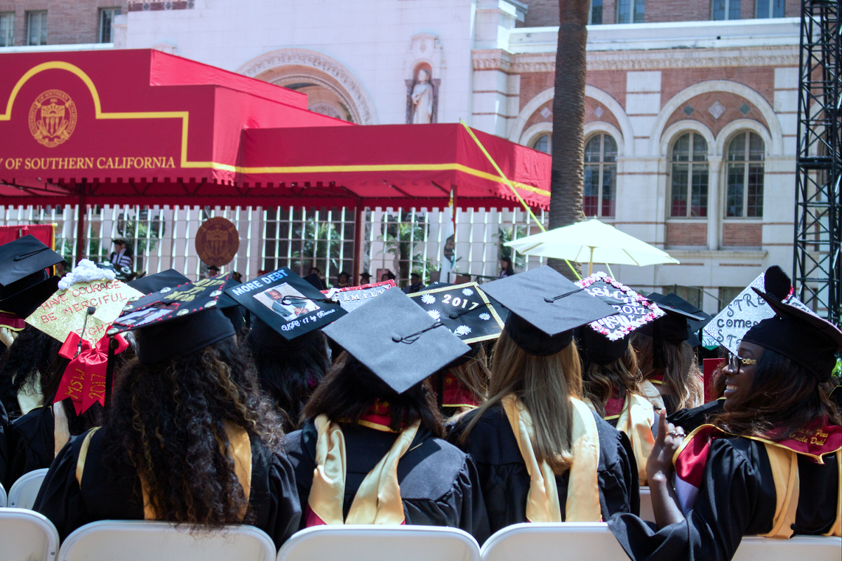 a USC graduation paintedposies