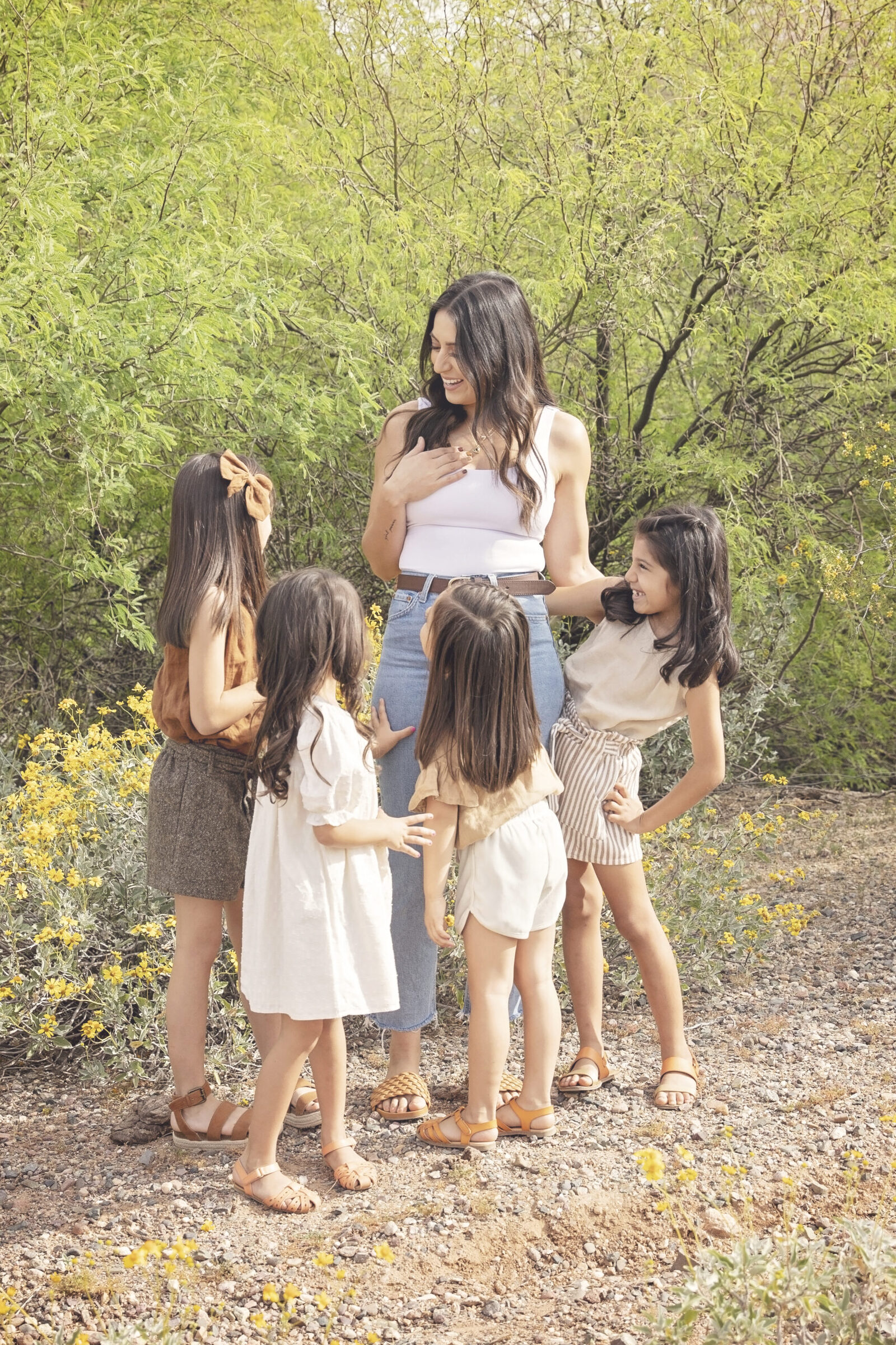 Mother with daughters in desert photo Peoria, Arizona